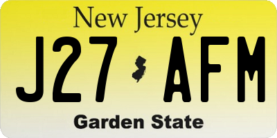 NJ license plate J27AFM