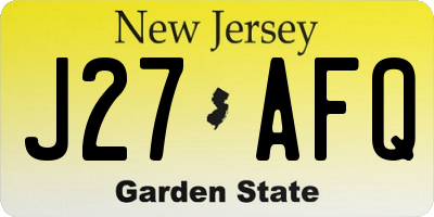 NJ license plate J27AFQ
