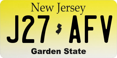 NJ license plate J27AFV