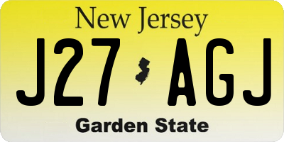 NJ license plate J27AGJ