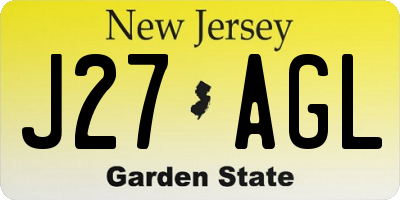 NJ license plate J27AGL