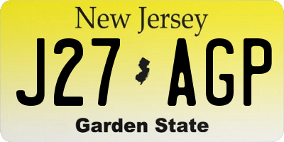 NJ license plate J27AGP