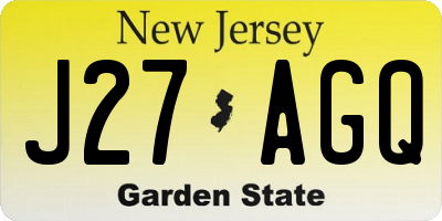 NJ license plate J27AGQ