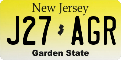 NJ license plate J27AGR