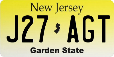 NJ license plate J27AGT