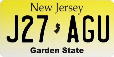 NJ license plate J27AGU