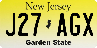 NJ license plate J27AGX