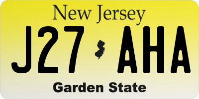 NJ license plate J27AHA