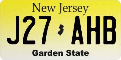 NJ license plate J27AHB
