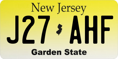 NJ license plate J27AHF