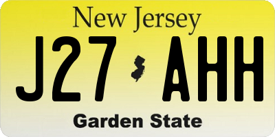 NJ license plate J27AHH