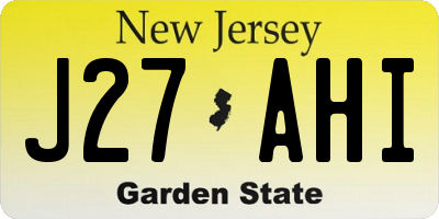 NJ license plate J27AHI