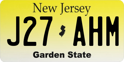 NJ license plate J27AHM