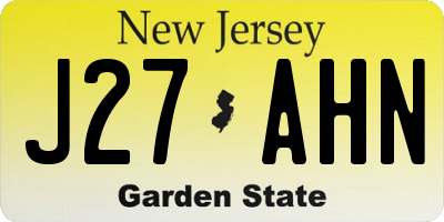 NJ license plate J27AHN