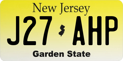 NJ license plate J27AHP
