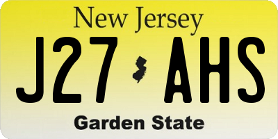 NJ license plate J27AHS