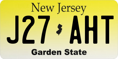 NJ license plate J27AHT