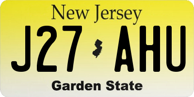 NJ license plate J27AHU