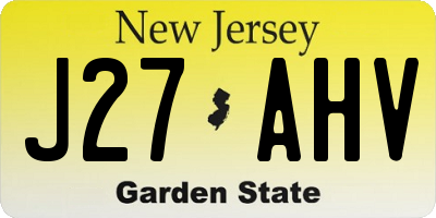NJ license plate J27AHV