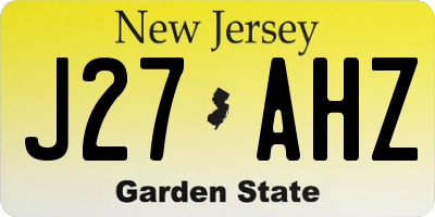 NJ license plate J27AHZ