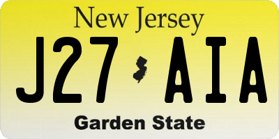 NJ license plate J27AIA
