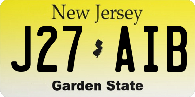 NJ license plate J27AIB