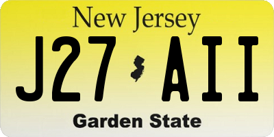 NJ license plate J27AII