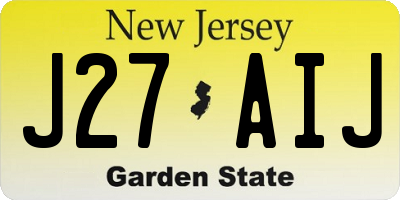 NJ license plate J27AIJ