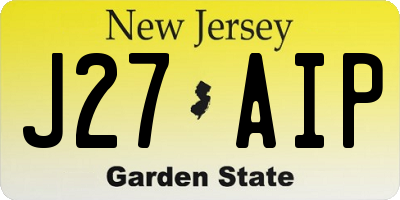 NJ license plate J27AIP