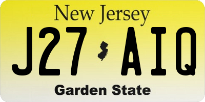 NJ license plate J27AIQ