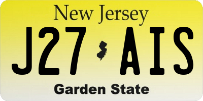 NJ license plate J27AIS