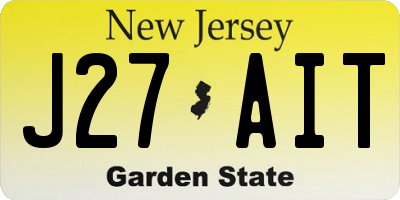 NJ license plate J27AIT