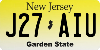 NJ license plate J27AIU