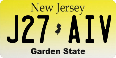 NJ license plate J27AIV