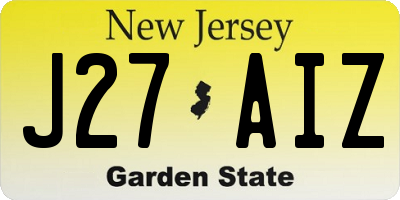 NJ license plate J27AIZ