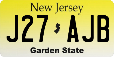 NJ license plate J27AJB