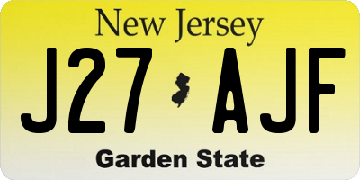 NJ license plate J27AJF