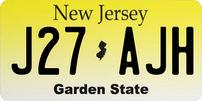 NJ license plate J27AJH