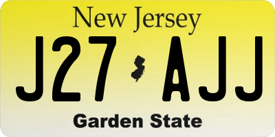 NJ license plate J27AJJ