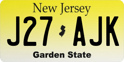 NJ license plate J27AJK