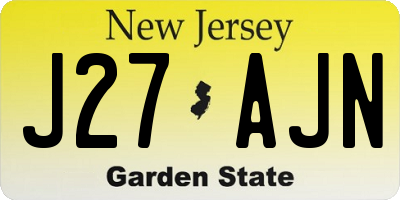 NJ license plate J27AJN