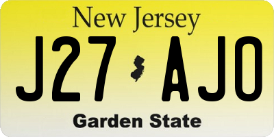 NJ license plate J27AJO