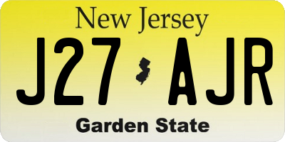 NJ license plate J27AJR