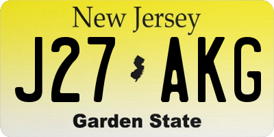 NJ license plate J27AKG