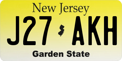 NJ license plate J27AKH
