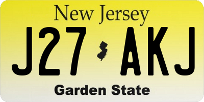 NJ license plate J27AKJ