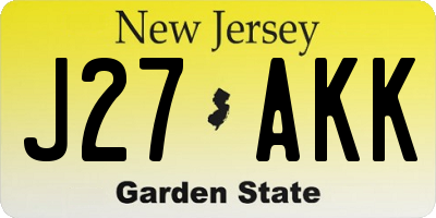 NJ license plate J27AKK