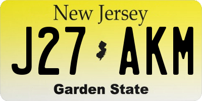 NJ license plate J27AKM