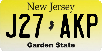 NJ license plate J27AKP