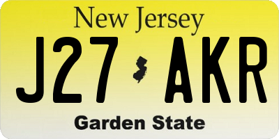 NJ license plate J27AKR